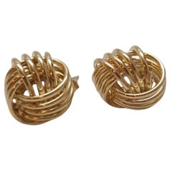 14K Yellow Gold Knot Stud Earrings #21942