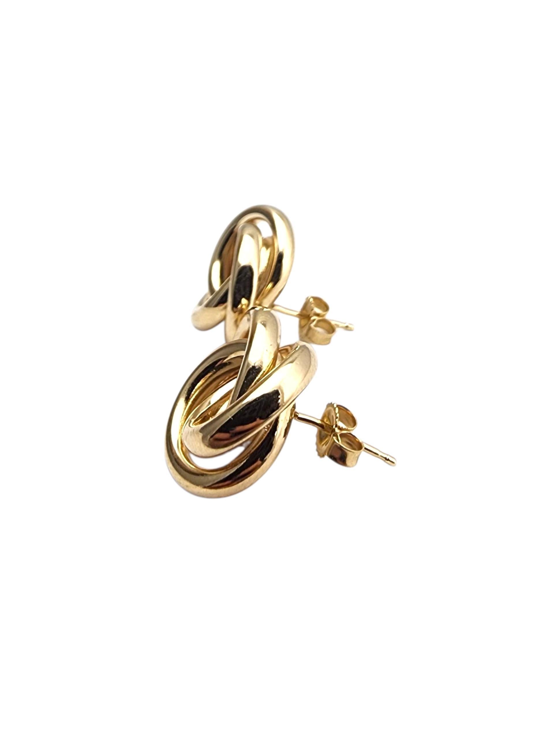 De las mujeres Pendientes de oro amarillo de 14 quilates con nudo #22847 en venta