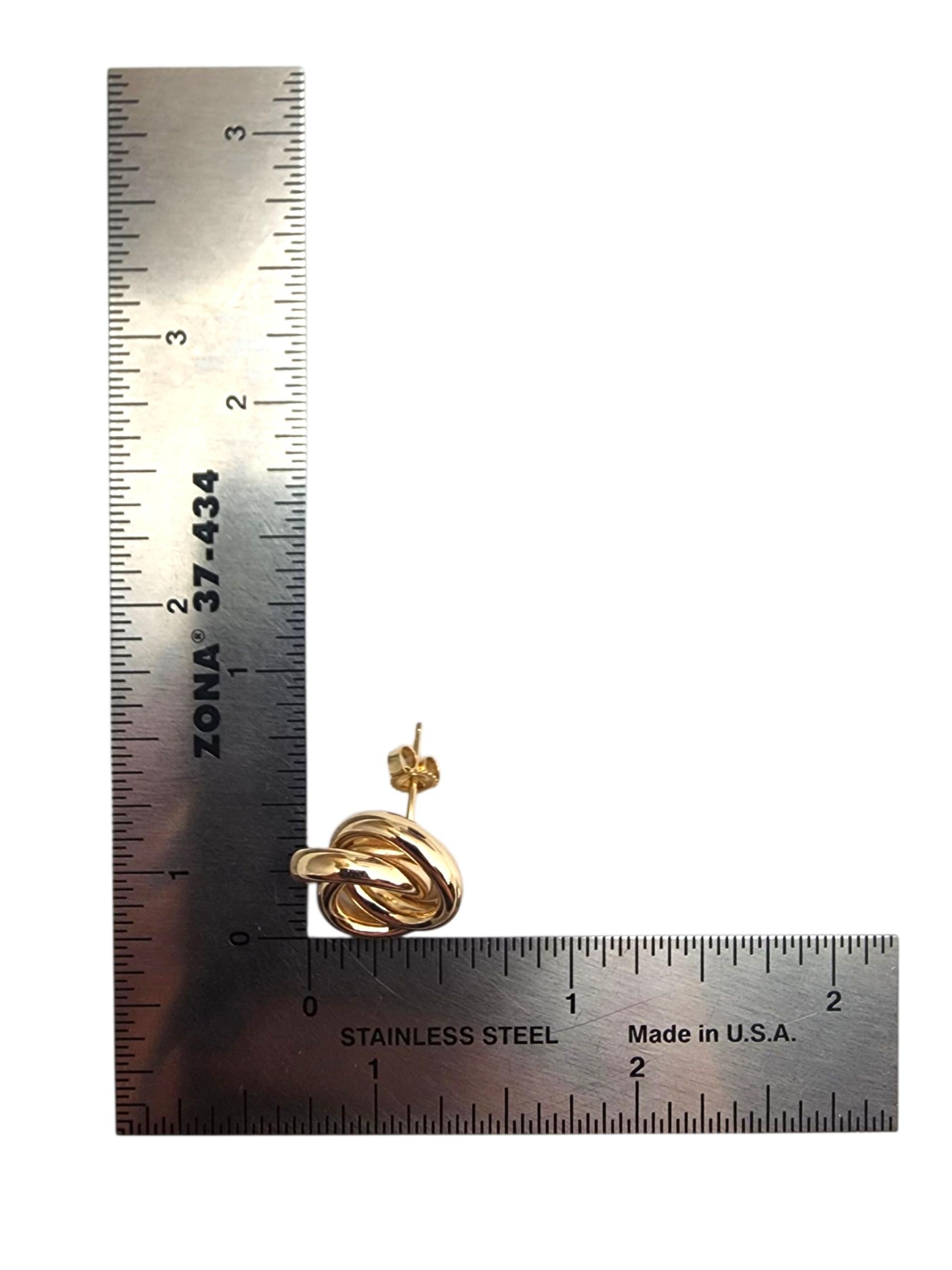 Pendientes de oro amarillo de 14 quilates con nudo #22847 en venta 1