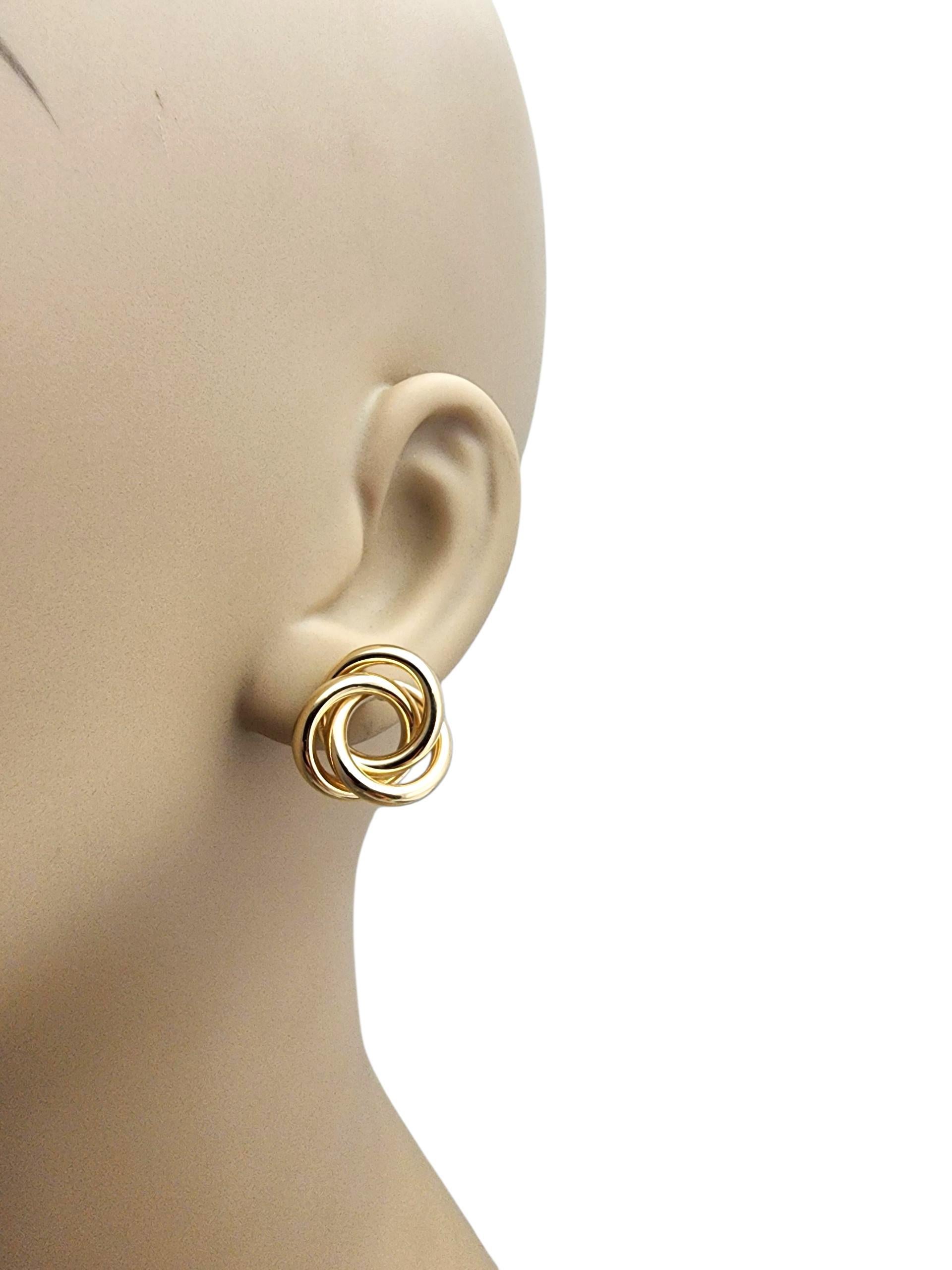 Pendientes de oro amarillo de 14 quilates con nudo #22847 en venta 2