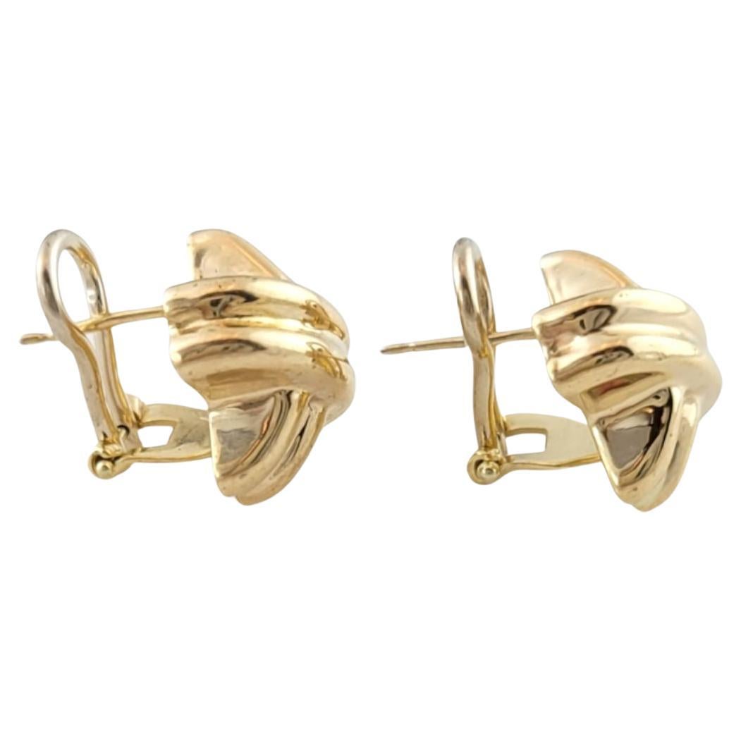 14K Yellow Gold Knot X Earrings #14500 For Sale