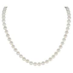 14k Yellow Gold Knotted Pearl Necklace