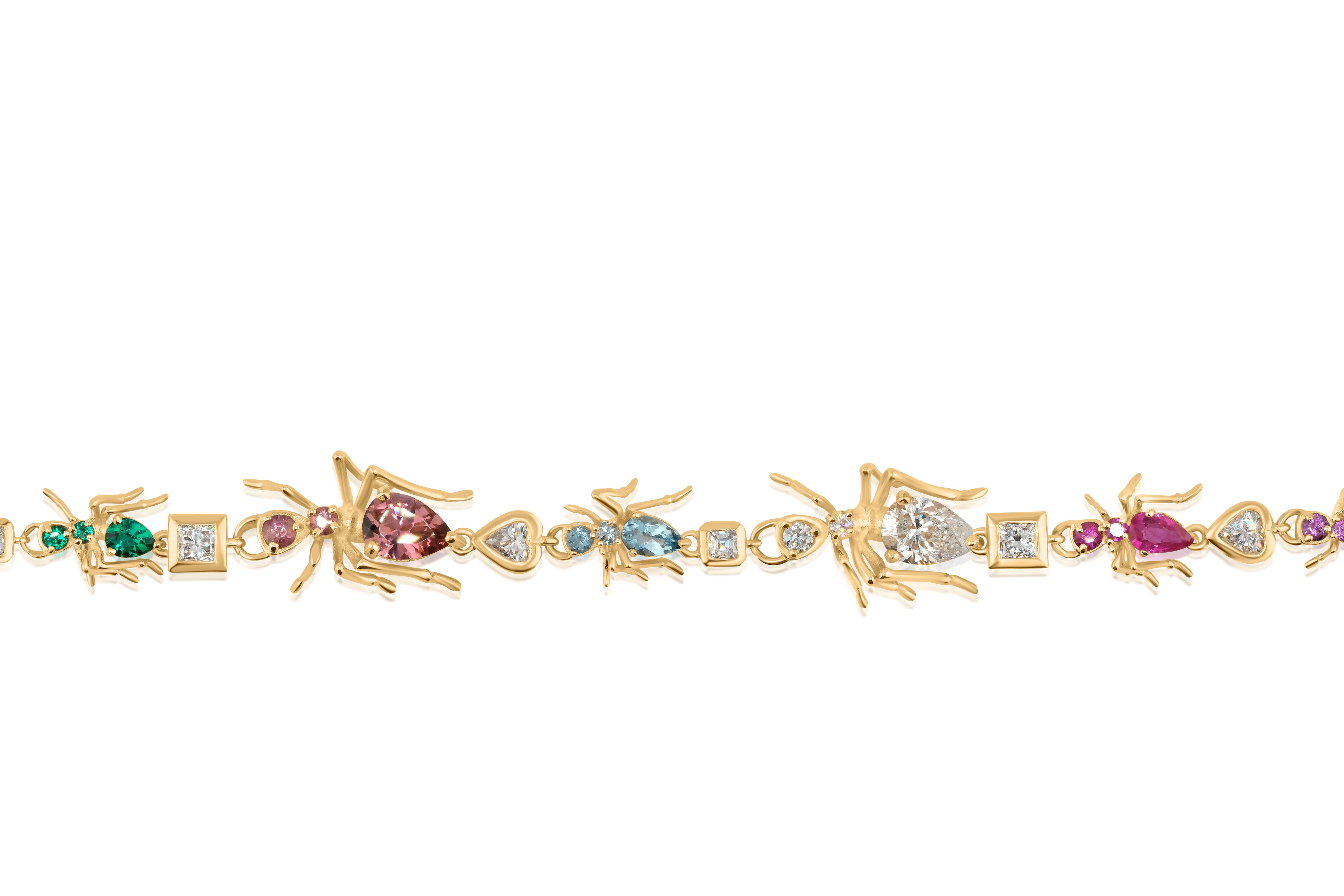 Plus qu'un bracelet, il s'agit d'un futur héritage. Le bracelet de tennis Kokoro redéfinit la silhouette classique de la haute joaillerie avec des pierres précieuses vibrantes d'origine éthique, des diamants blancs étincelants et le motif