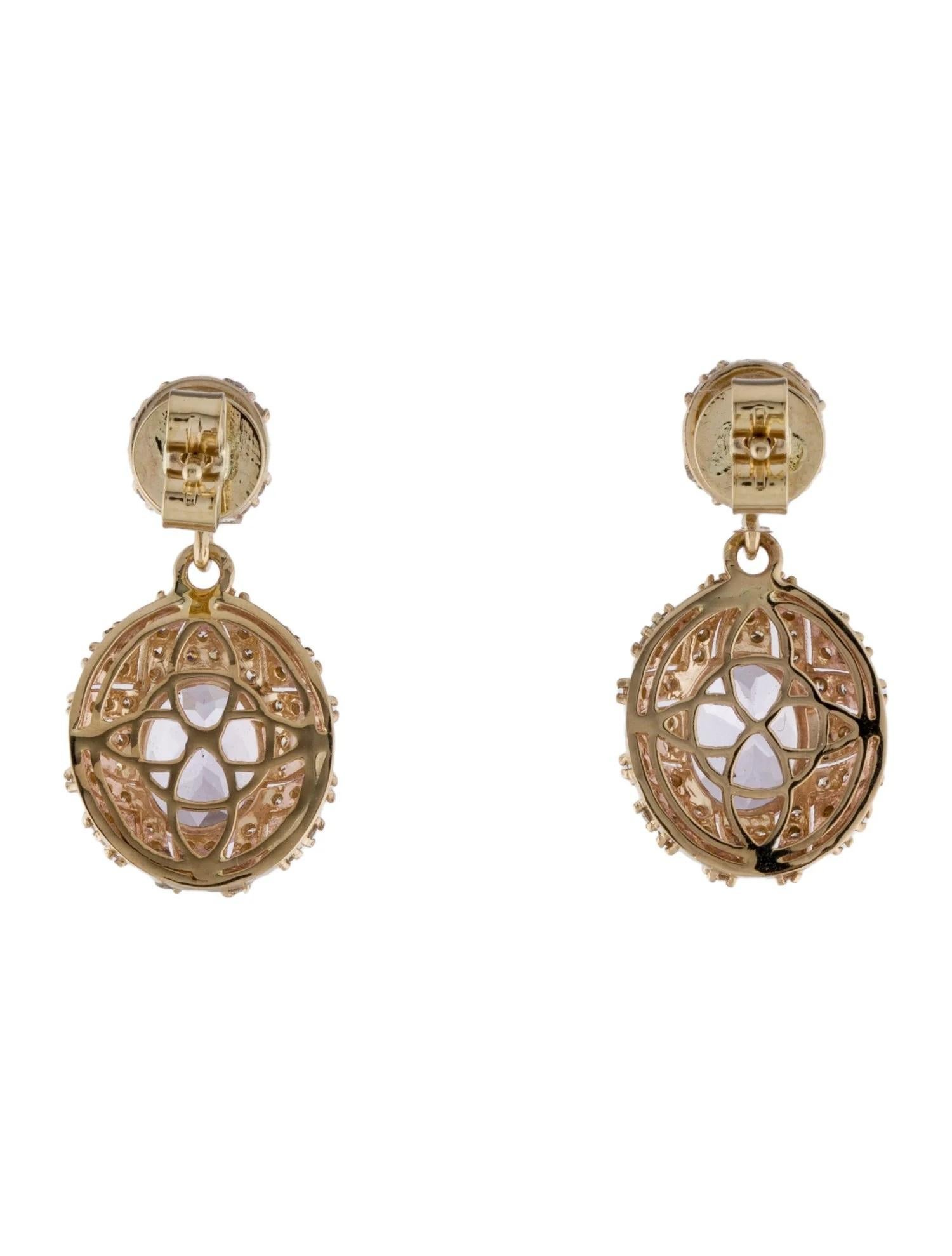 Artista Orecchini a goccia in oro giallo 14K con Kunzite, Zaffiro e Diamanti  Brilliante rotondo Sapp in vendita