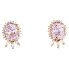 Pendientes de oro amarillo de 14 quilates con kunzita, zafiro y diamantes  Marquesa Brillante