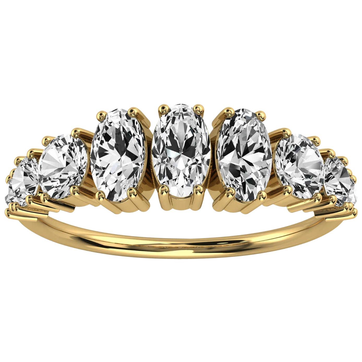 14k Yellow Gold Kym Oval and Round Organic Design Diamond Ring '1 1/4 Ct. Tw' For Sale