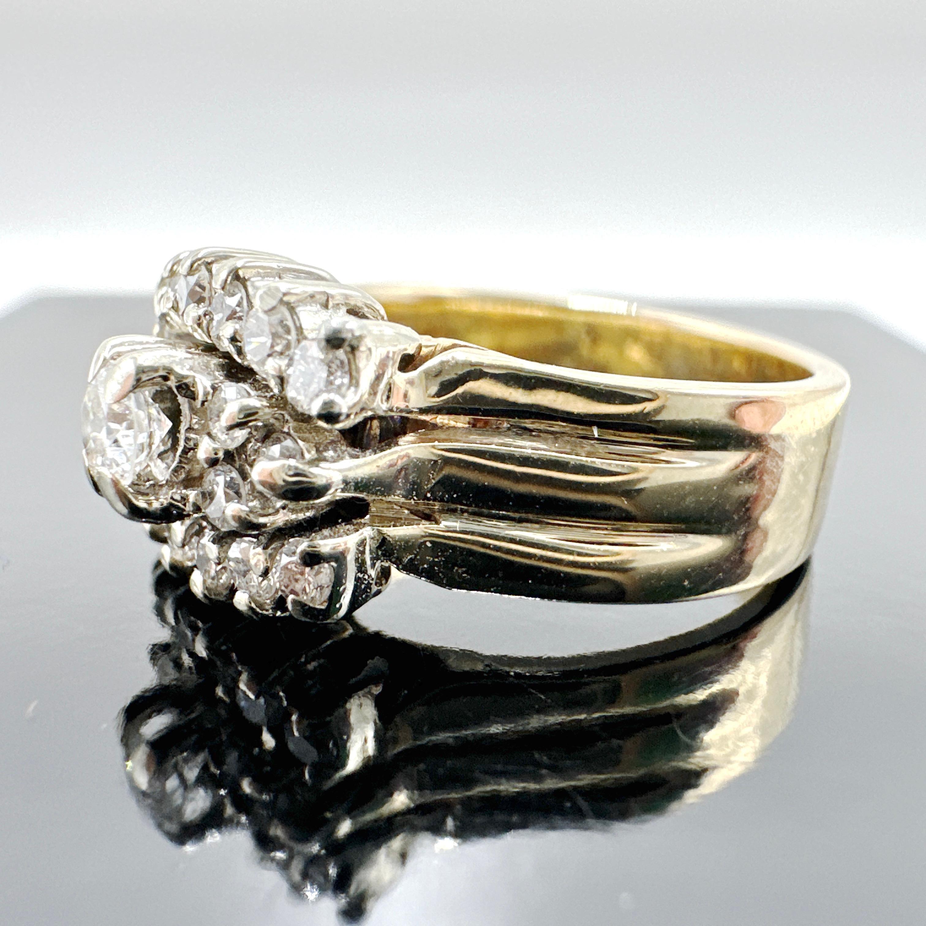 14k Yellow Gold Ladies Diamond Engagement Ring 0.51TCW 3