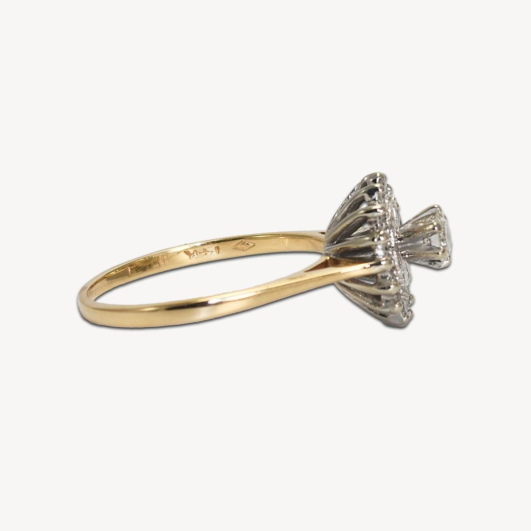 Round Cut 14K Yellow Gold Ladies Diamond Ring 2.8g For Sale