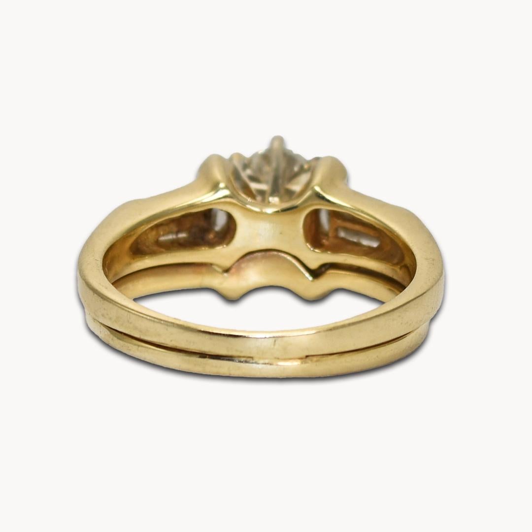 14K Yellow Gold Ladies' Diamond Ring Set In Excellent Condition For Sale In Laguna Beach, CA