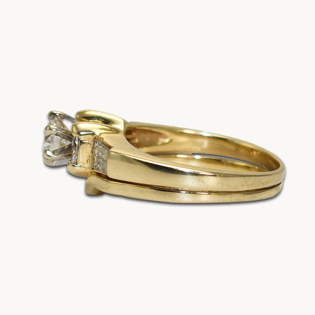 Women's or Men's 14K Yellow Gold Ladies' Diamond Ring Set For Sale