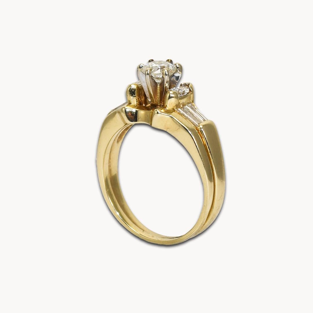14K Yellow Gold Ladies' Diamond Ring Set For Sale 2