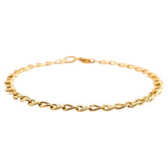 14K Yellow Gold Ladies Flat Marine Link Bracelet