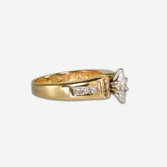 14K Yellow Gold Ladies' Marquise Diamond Ring 1.00 ct