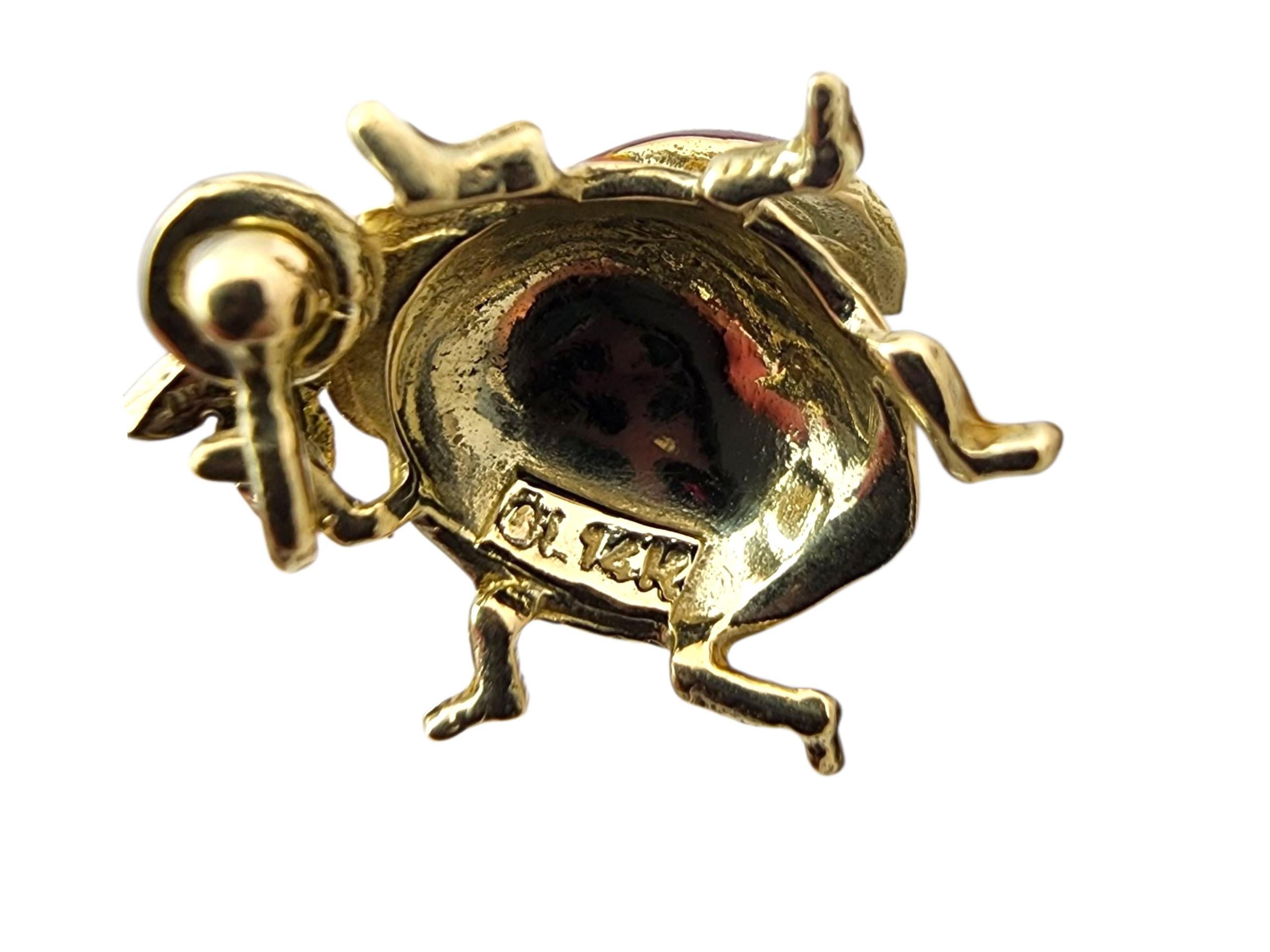 Pendentif coccinelle en or jaune 14K #22759 en vente 3