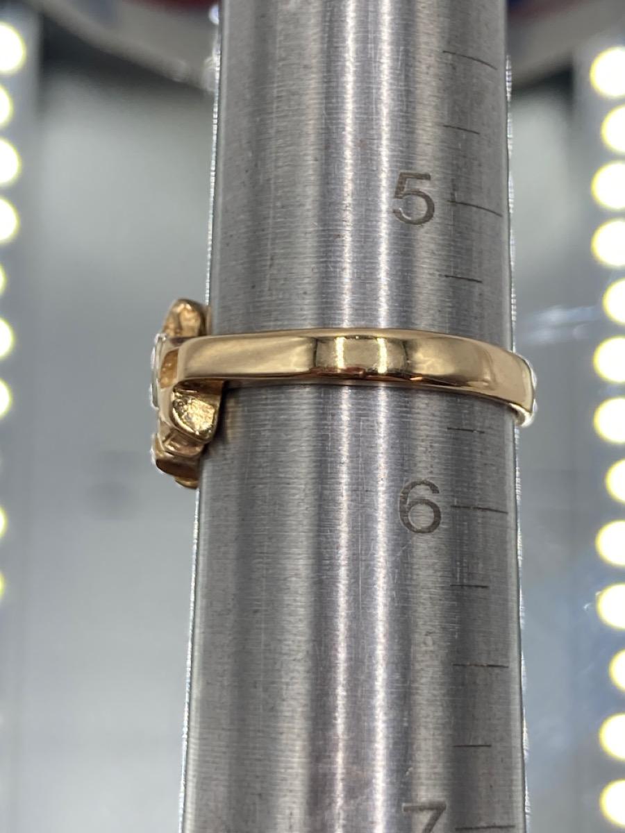 Women's or Men's 14K Yellow Gold Lady's Nugget Ring 3.7g Size: 5.5 For Sale
