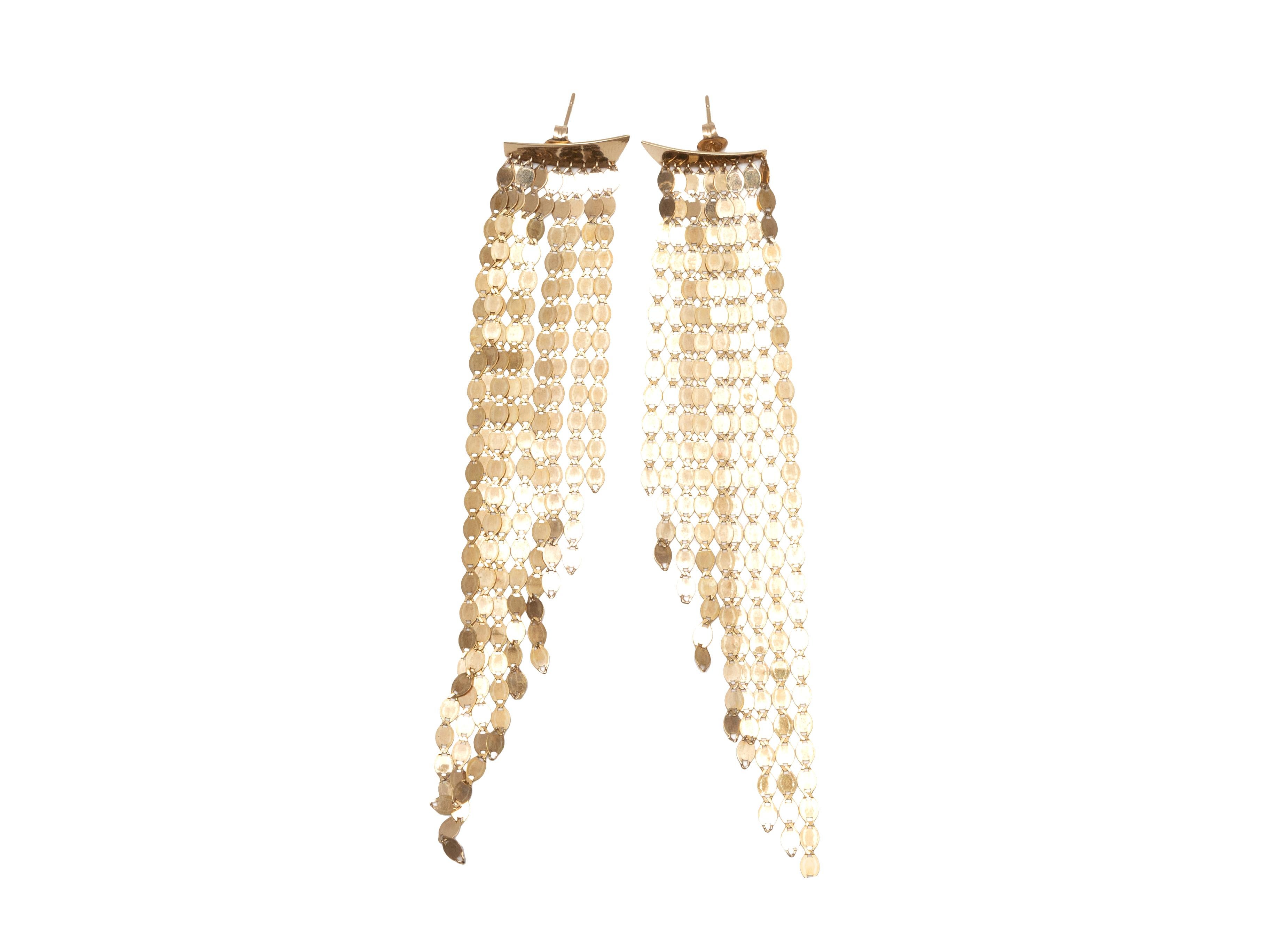 14K Yellow Gold Lana of London Fringe Pierced Earrings In Excellent Condition In New York, NY