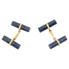 14K Yellow Gold Lapis Cufflinks