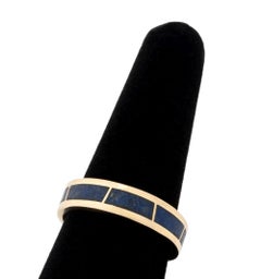 14K Yellow Gold Lapis Lazuli Band Ring