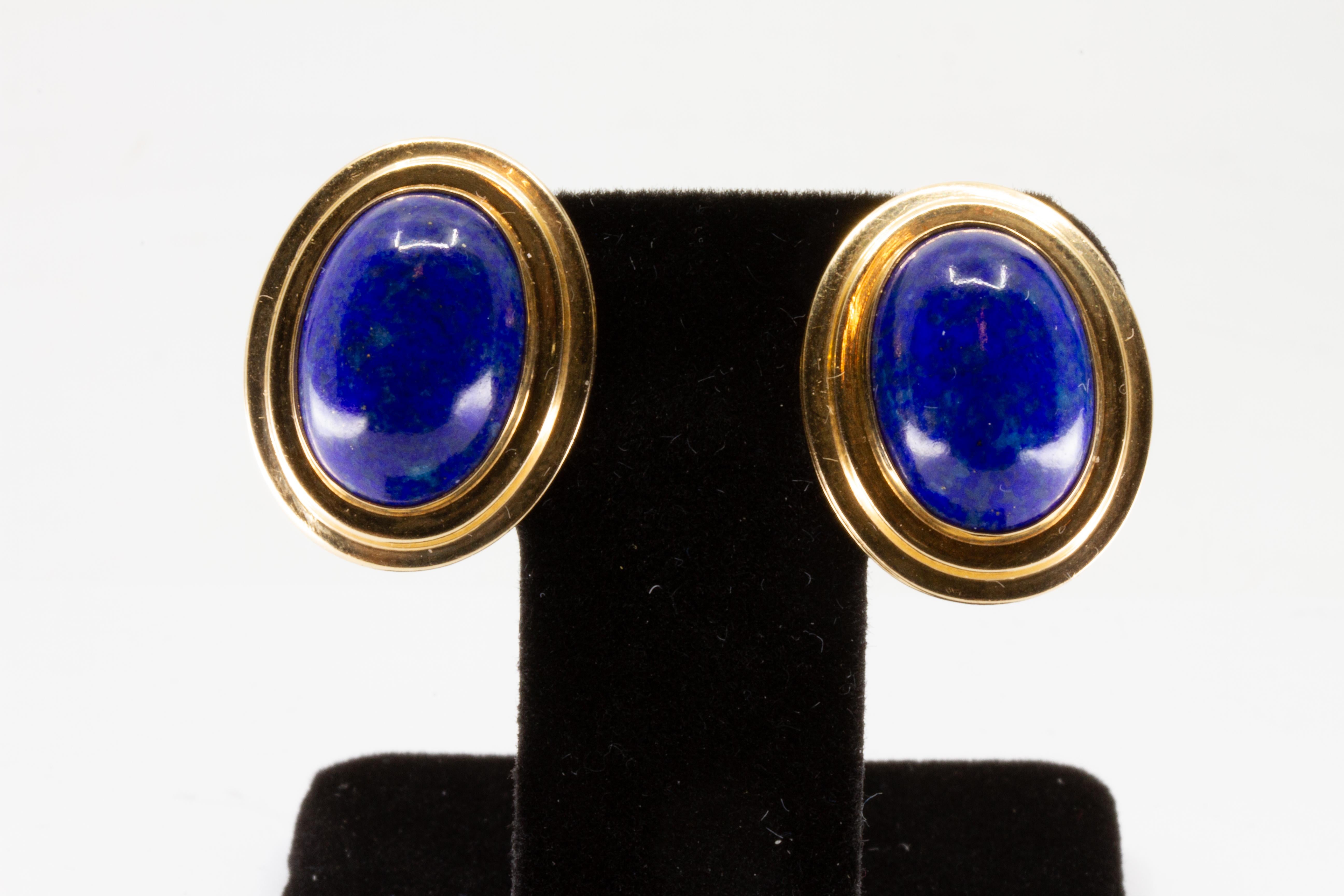 lapis and gold earrings