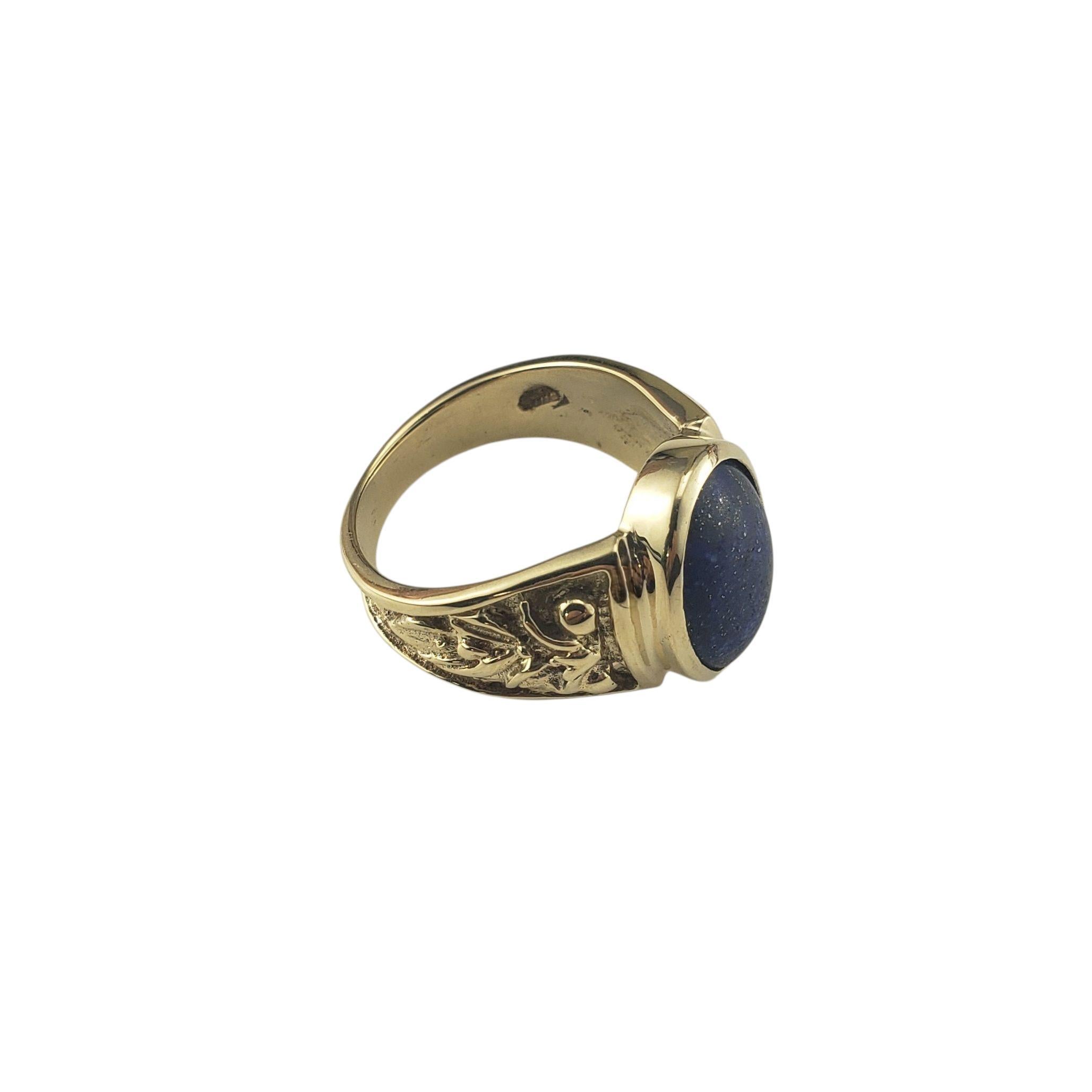 Contemporain 14K Yellow Gold Lapis Lazuli Ring Size 7 #23407 en vente