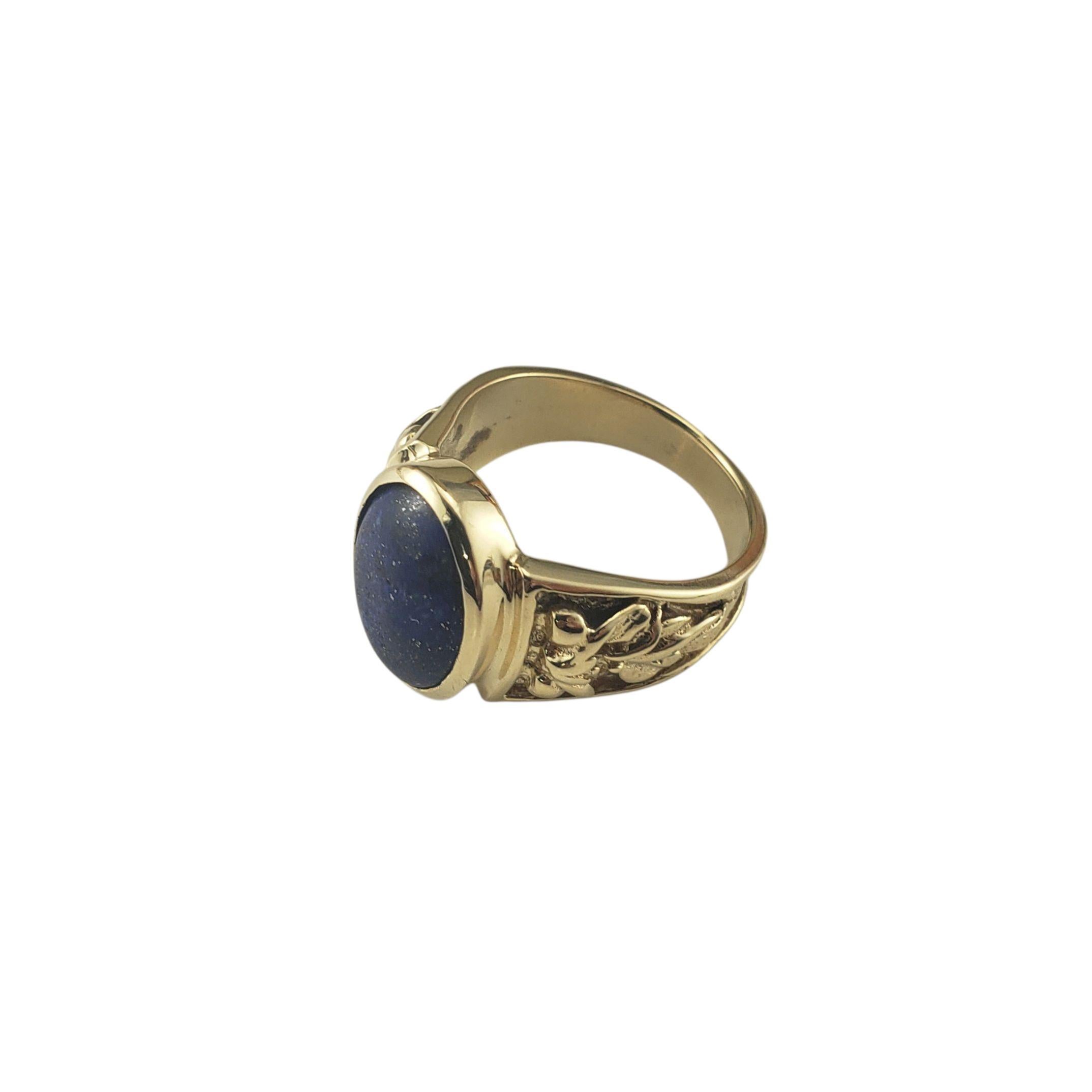 Taille ovale 14K Yellow Gold Lapis Lazuli Ring Size 7 #23407 en vente