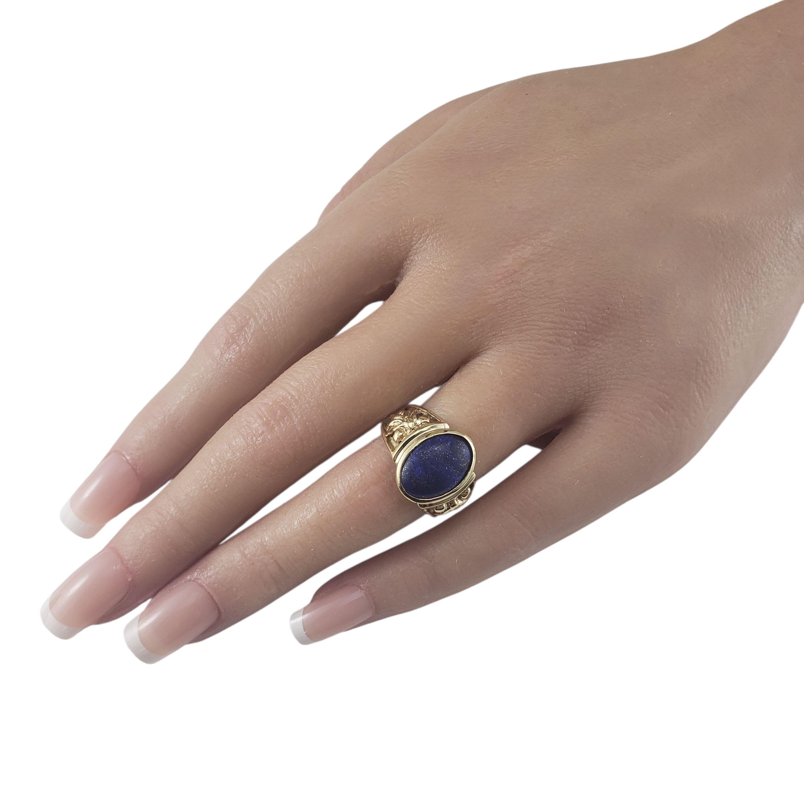 14K Yellow Gold Lapis Lazuli Ring Size 7 #23407 en vente 1