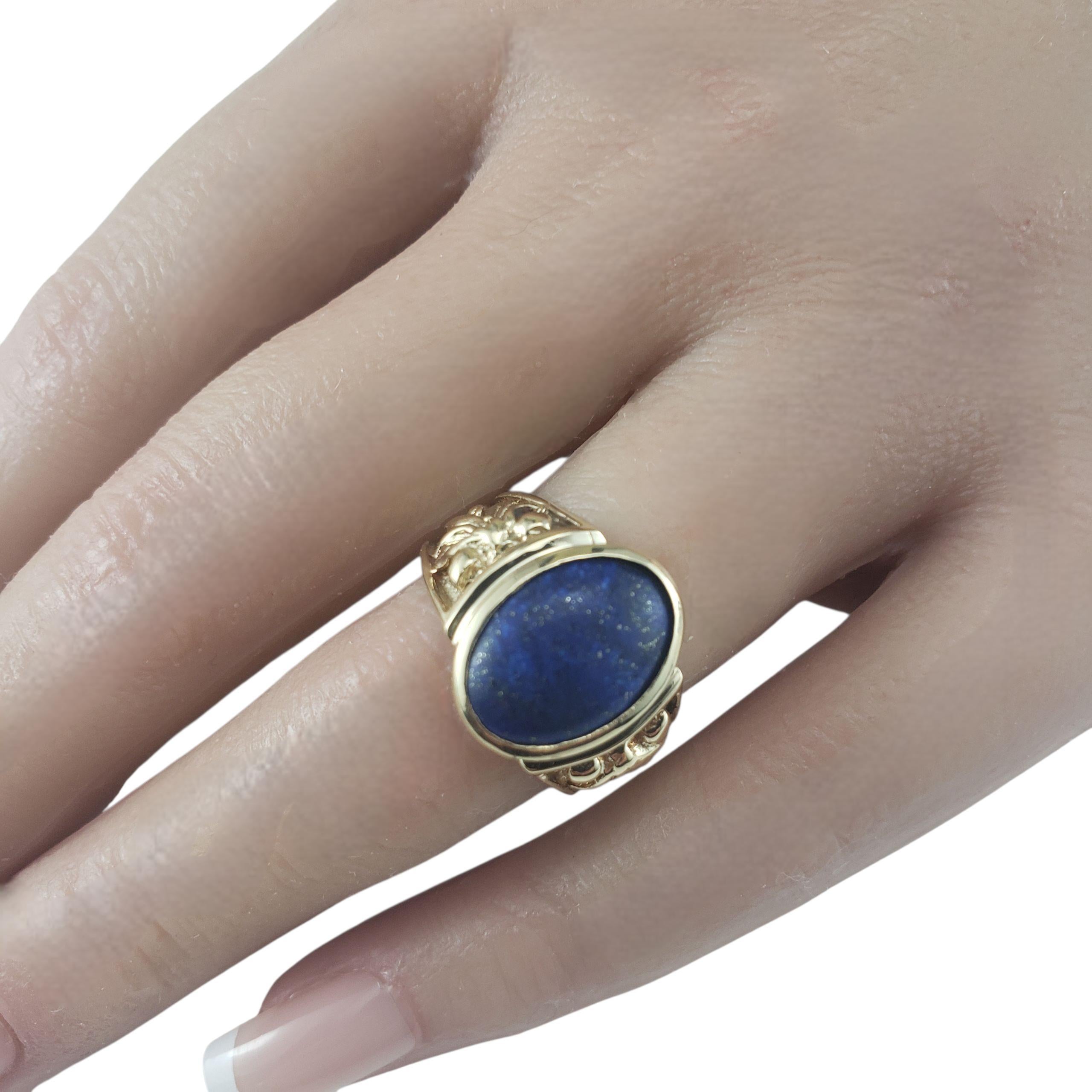14K Yellow Gold Lapis Lazuli Ring Size 7 #23407 en vente 2