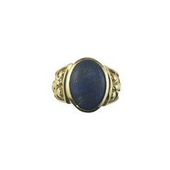 14K Yellow Gold Lapis Lazuli Ring Size 7 #23407