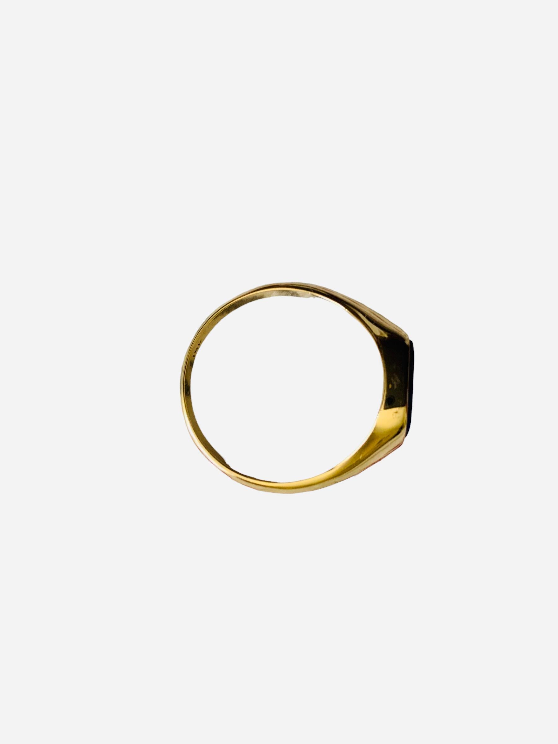 14K Gelb  Gold Lapislazuli Siegelring für Damen oder Herren