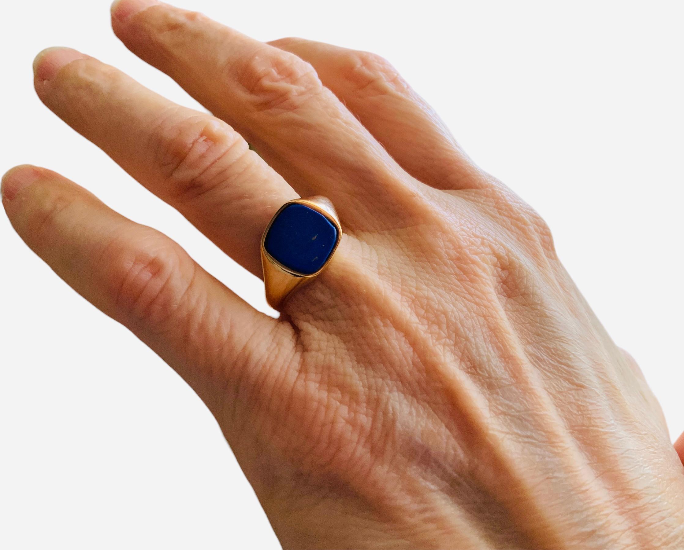 14K Gelb  Gold Lapislazuli Siegelring 2