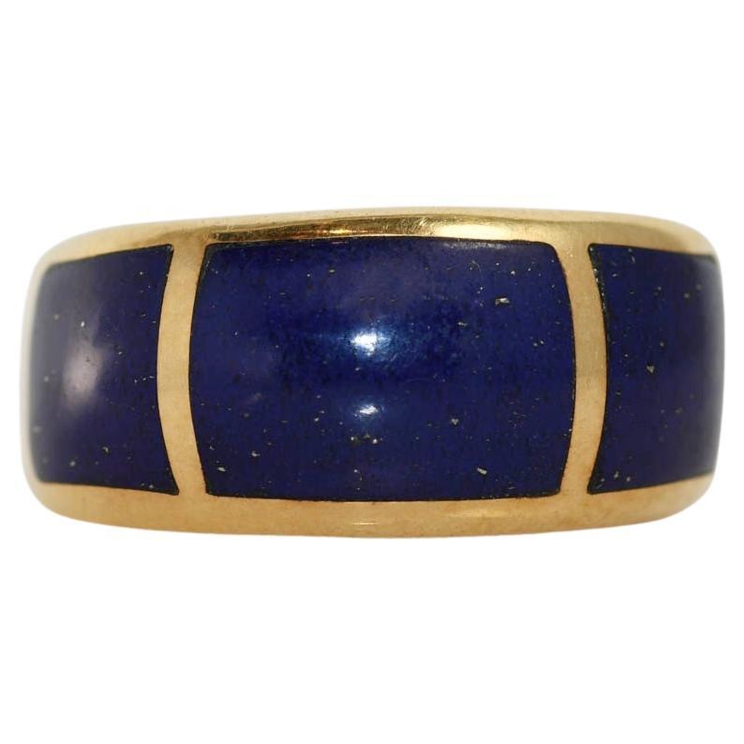14K Yellow Gold Lapis Ring 8.2gr For Sale at 1stDibs