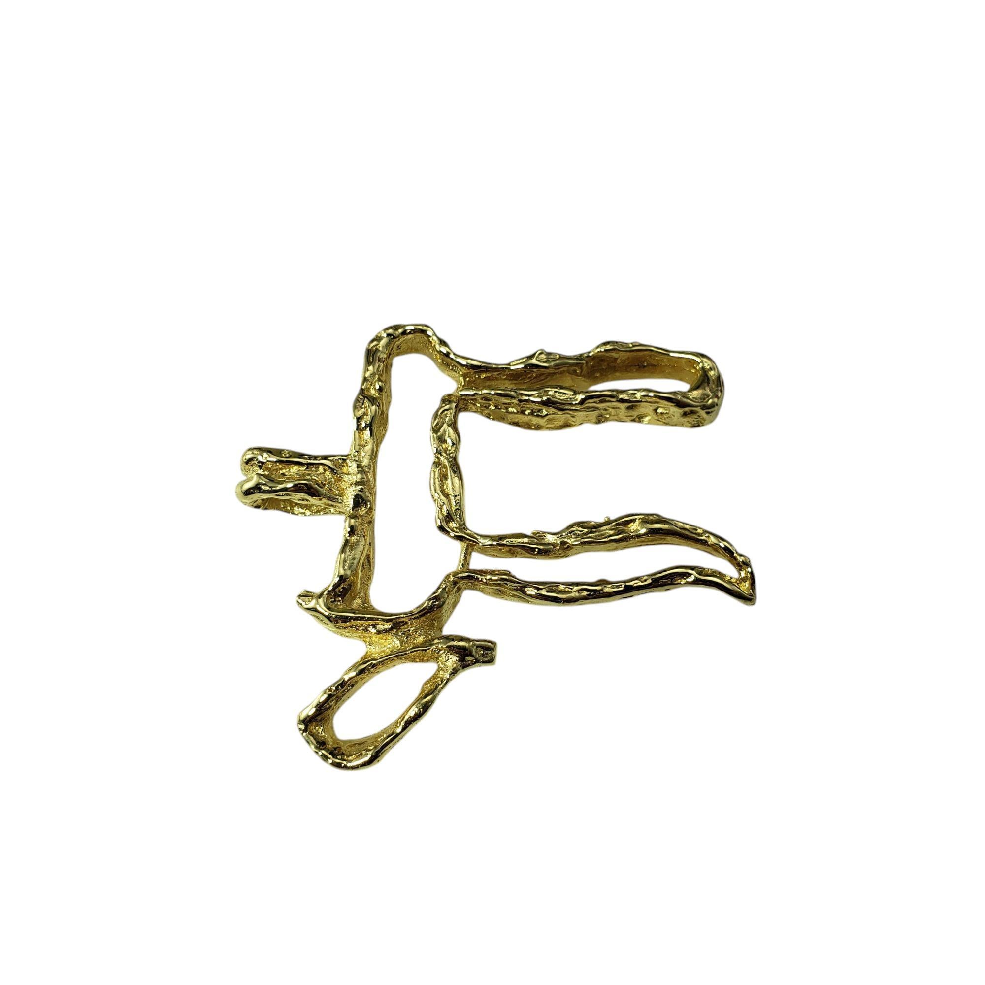 Contemporain Grand pendentif chai en or jaune 14 carats #20940 en vente