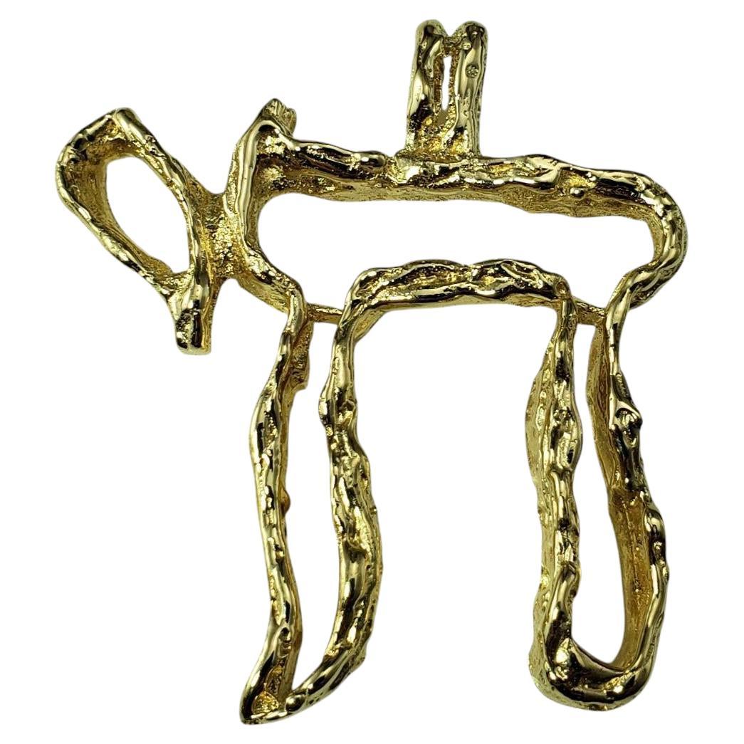 14K Yellow Gold Large Chai Pendant #20940