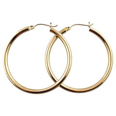 Orecchini a cerchio grandi in oro giallo 14K #18308