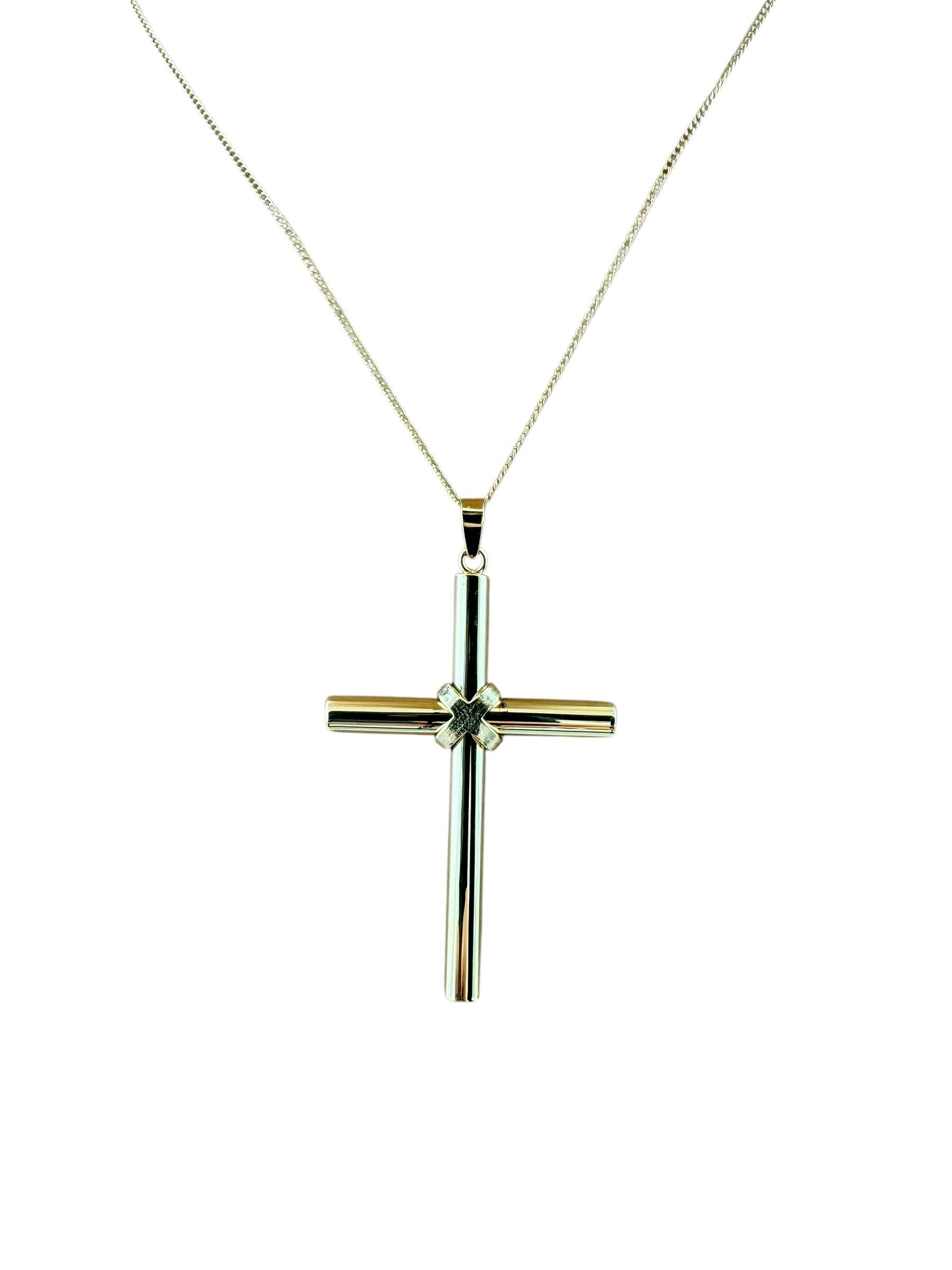 Pendentif grande croix en or jaune 14 carats n° 19606 en vente 10