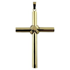 14K Yellow Gold Large Cross Pendant #19606