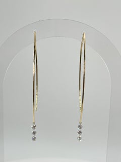 14K Yellow Gold Large Fancy Hoop with .57 CTW Diamonds