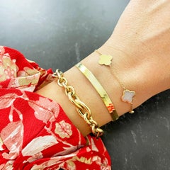 14k Yellow Gold Large Herringbone Bracelet