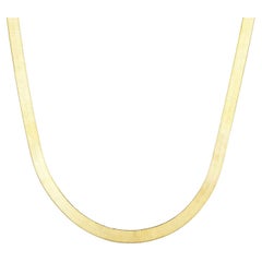 14k Yellow Gold Large Herringbone Necklace