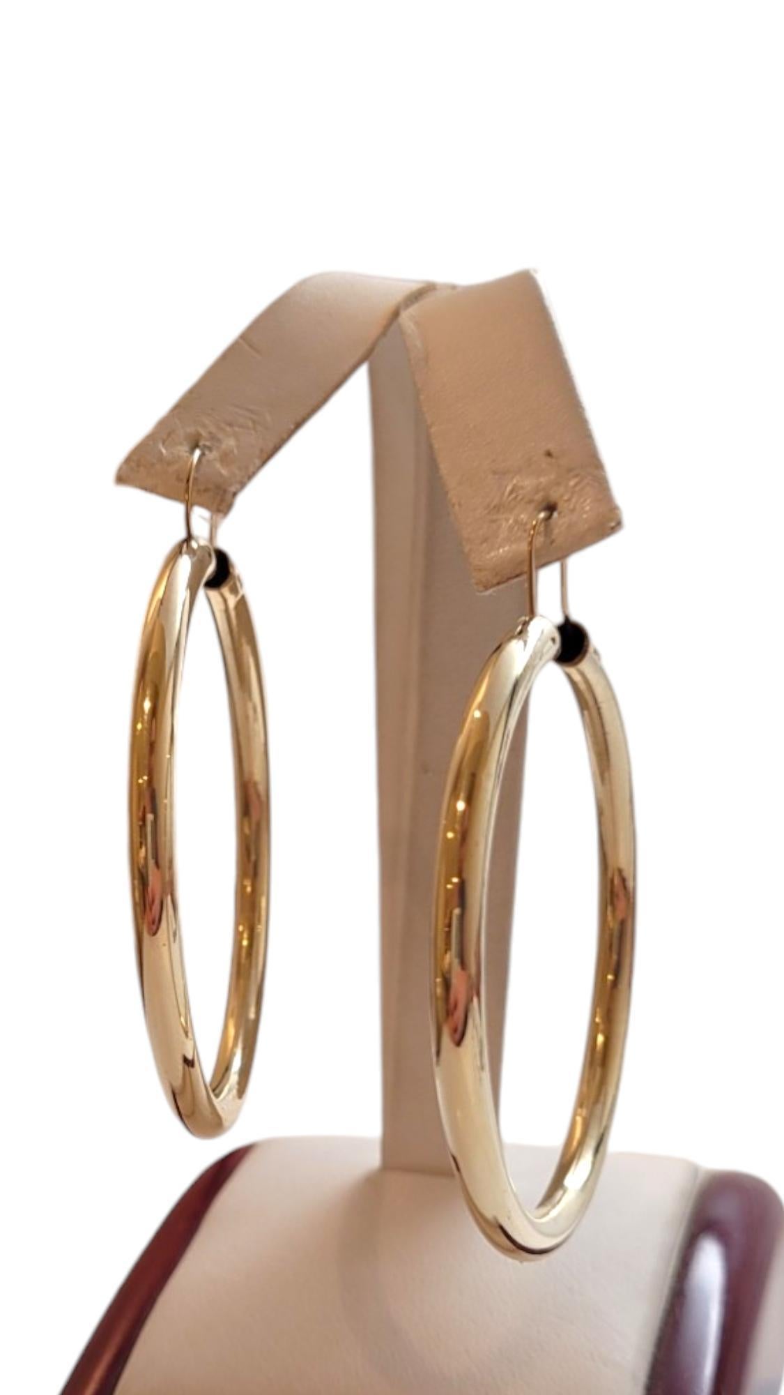 14K Gelbgold Große Creolen #18280 Große Creolen im Angebot 2