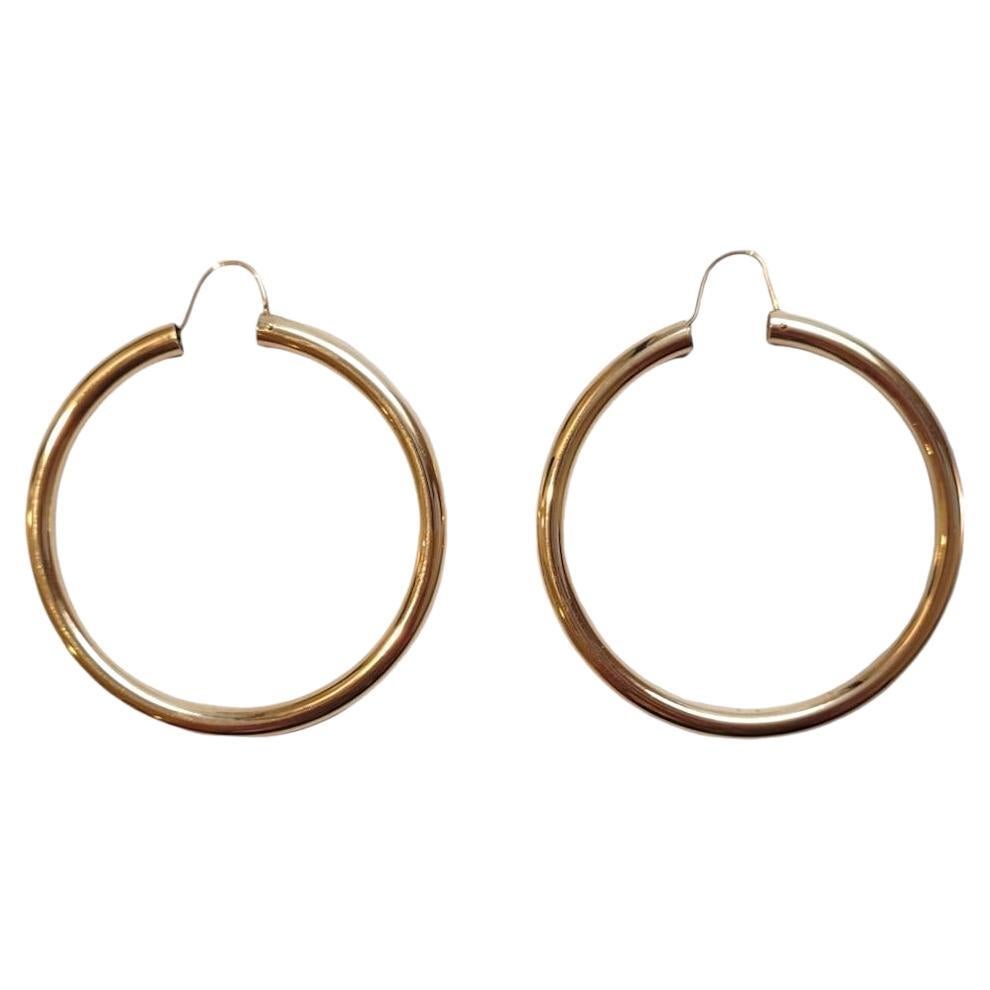 14K Yellow Gold Large Hoop Earrings #18280