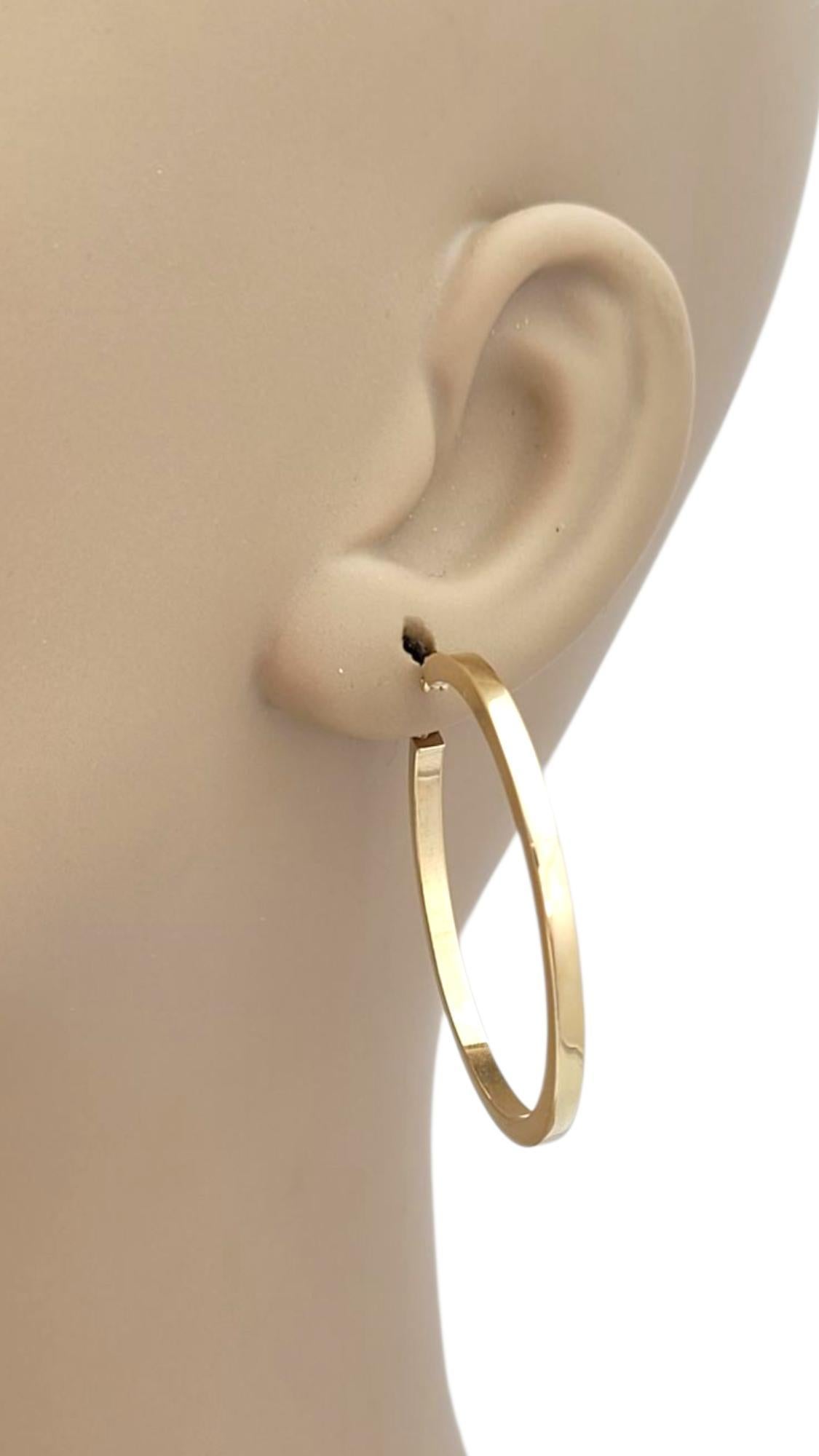 14K Yellow Gold Large Hoop Earrings #21707 in vendita 2