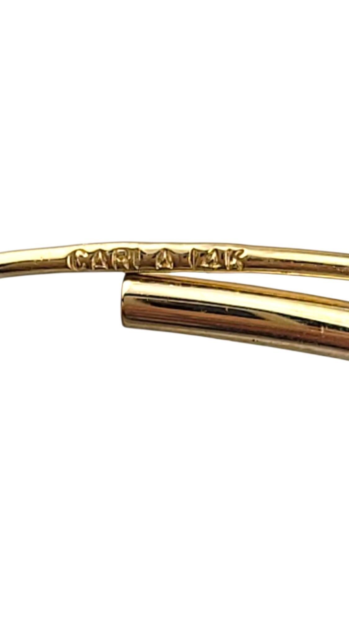 14K Yellow Gold Large Hoop Earrings #21711 In condizioni buone in vendita a Washington Depot, CT
