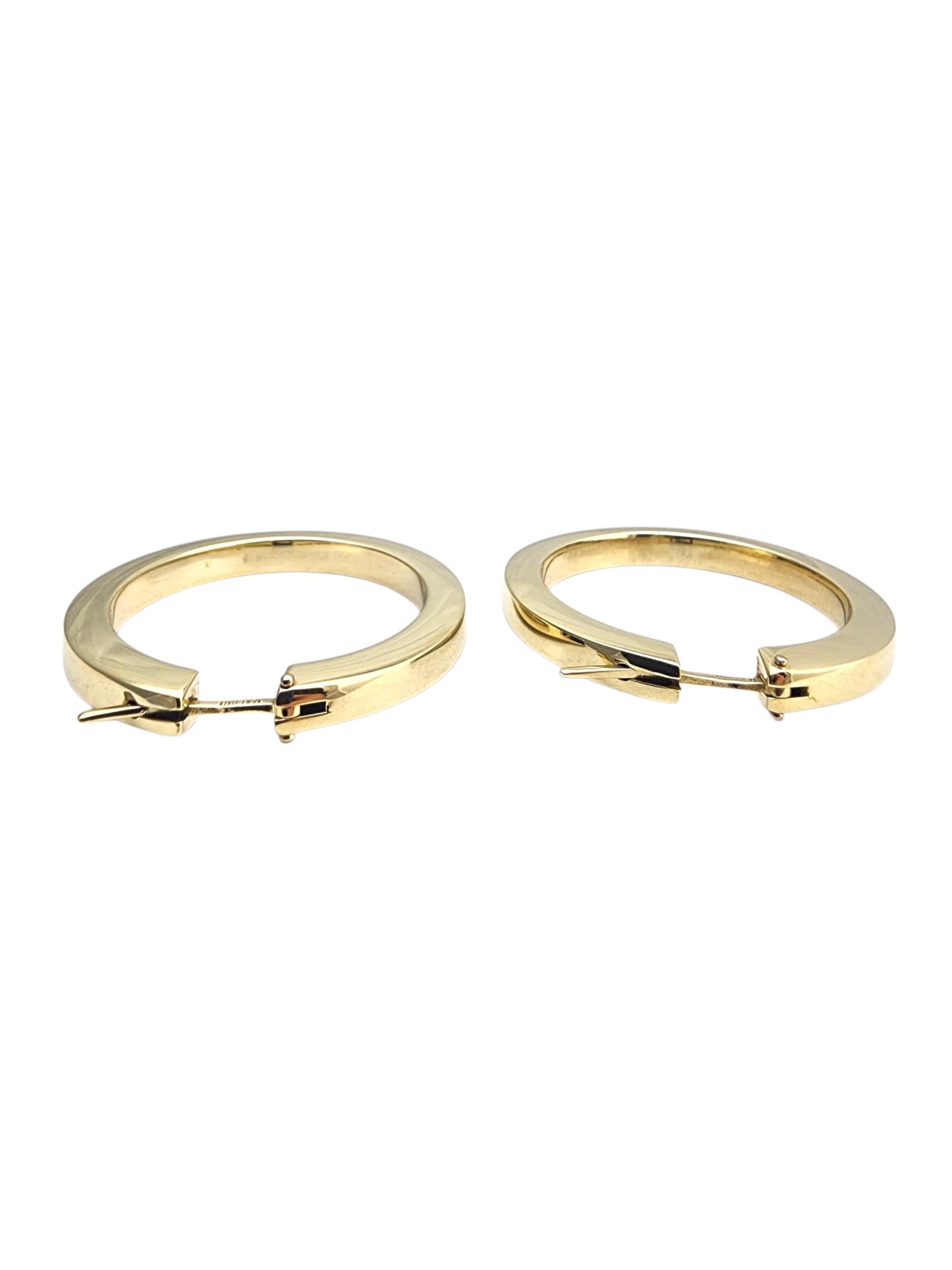 Pendientes de aro grandes de oro amarillo de 14 quilates #22887 en venta 1