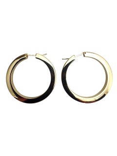 Pendientes de aro grandes de oro amarillo de 14 quilates #22887