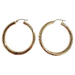 14K Yellow Gold Large Hoop Earrings #25532