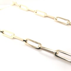 14 Karat Yellow Gold Large Link Paperclip Style Necklace