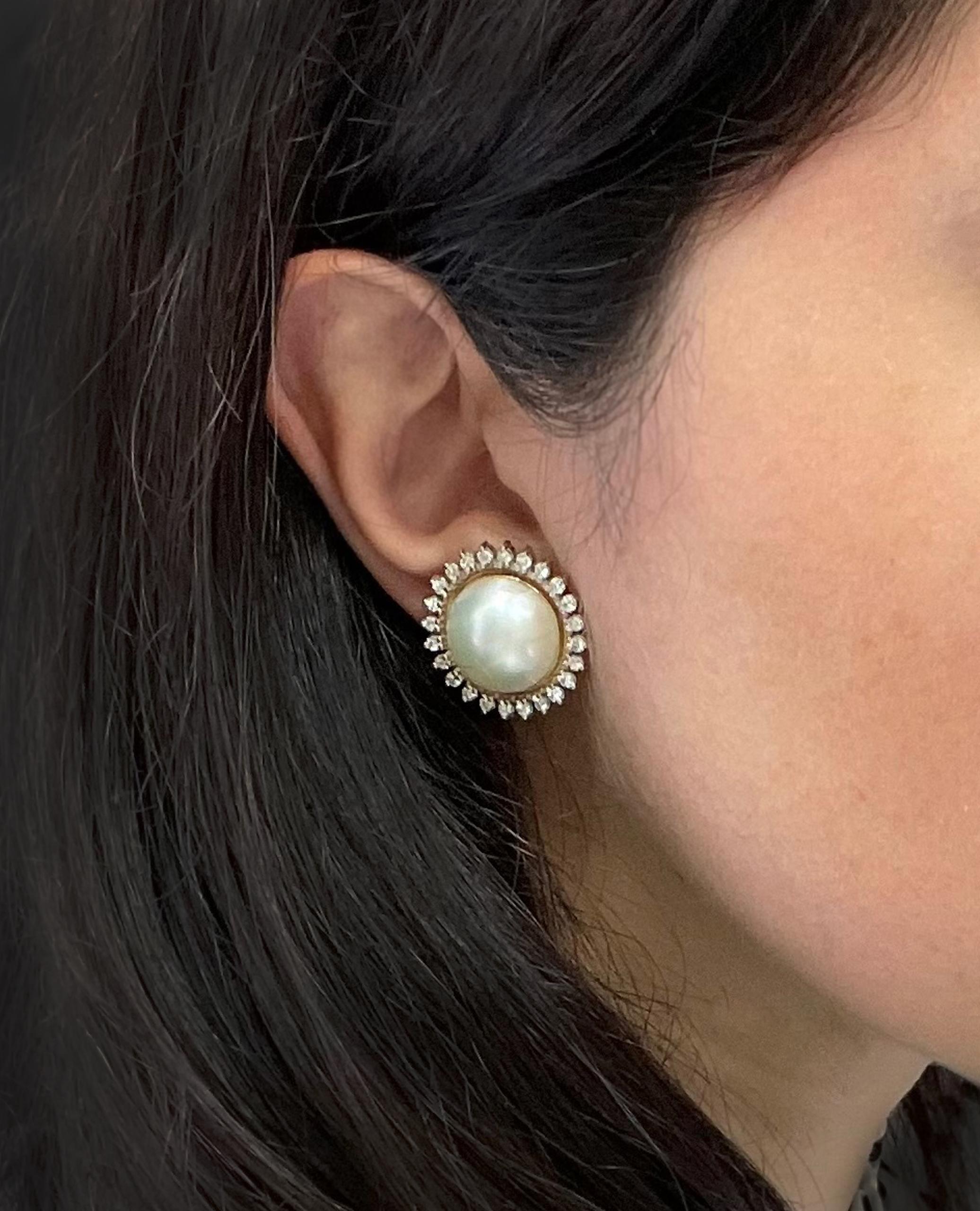 large pearl stud earrings