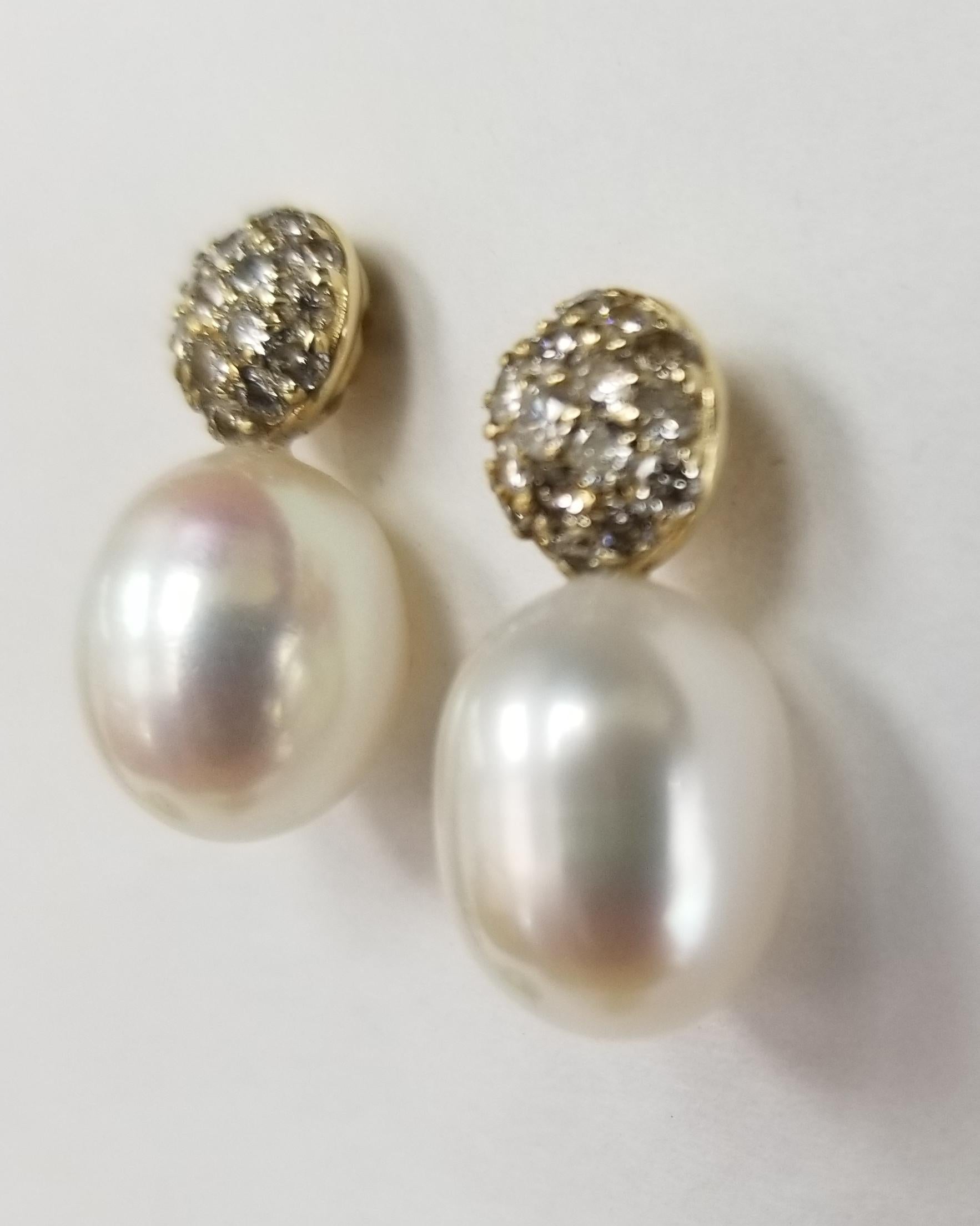 large pearl and diamond earrings