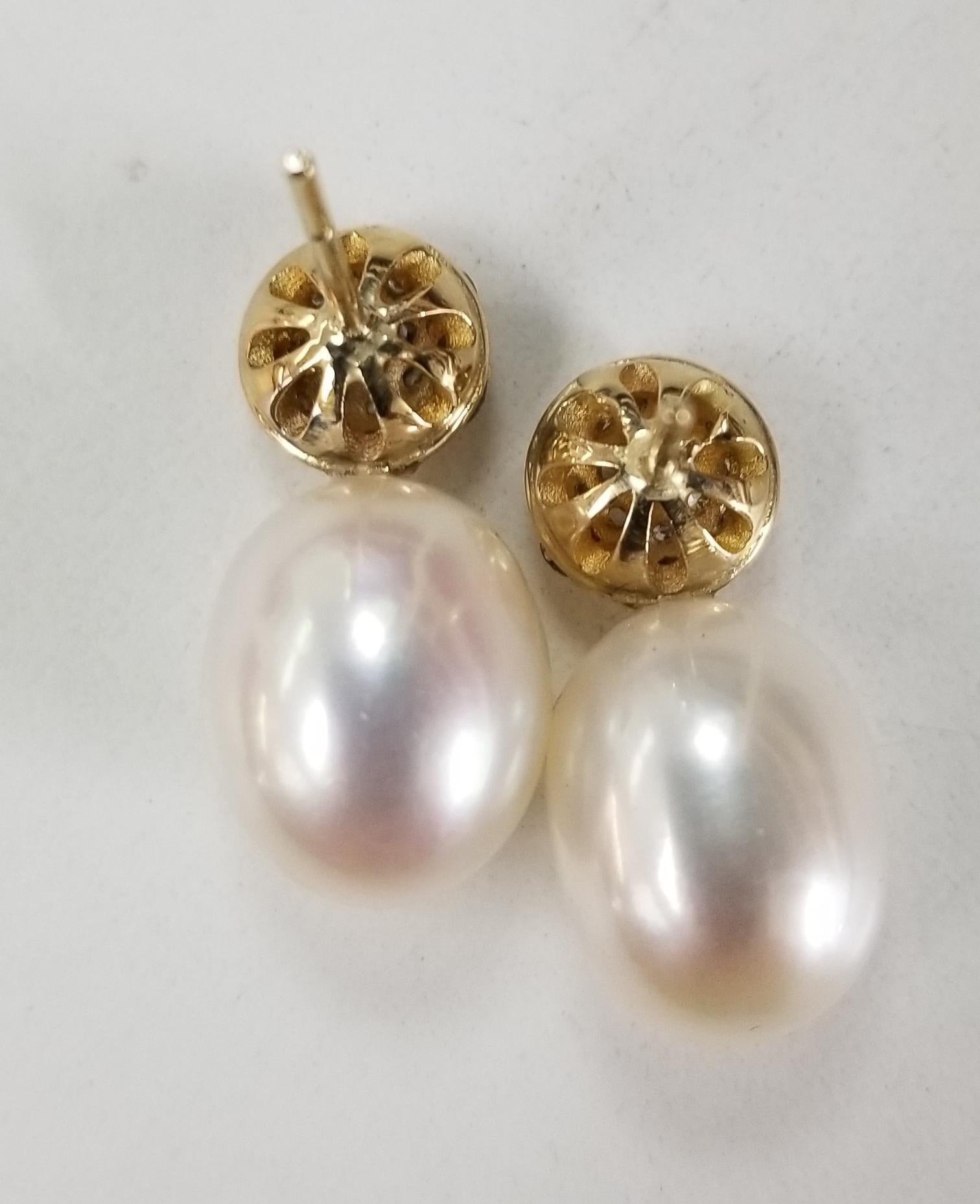 large pearl earrings drop